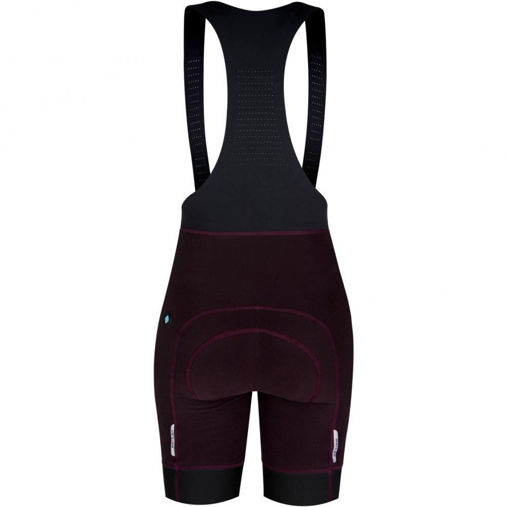 Biehler Thermal Rain Women's Bib Shorts - Dark Berry Biehler Sportswear  Half Off online fire sale 